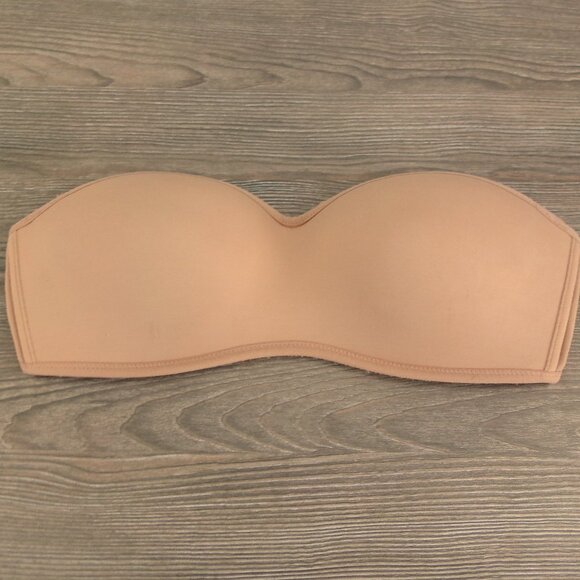 Victoria's Secret PINK Nude Strapless Padded Bra Wireless 34C - Picture 1 of 10
